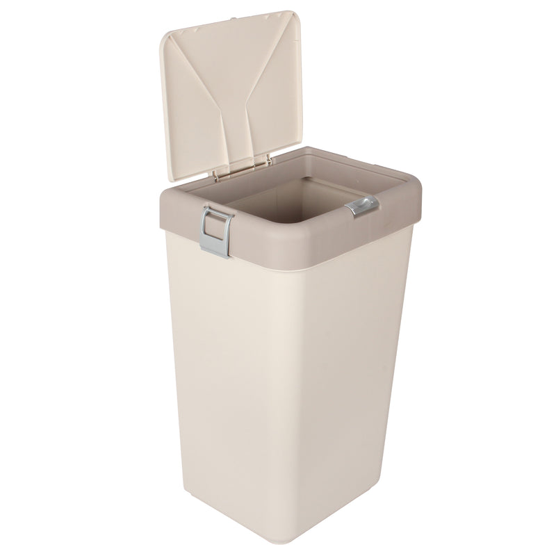 Push-Button Laundry Basket Bin. Single Compartment 40 Liter Storage.