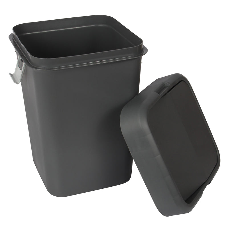 18 Litre Plastic Swing Top Bin. In and Outdoor Dustbin Waste Bin Container.