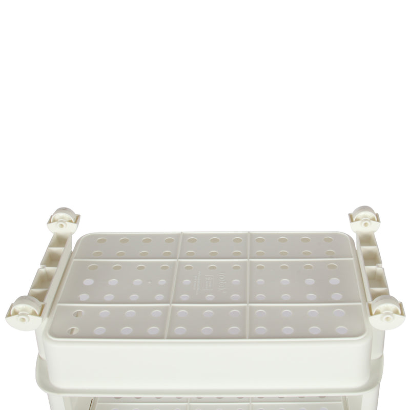 4 Tier Slide Out Troley Rack Shelf Holder with Wheel. Kitchen Bathroom Organizer.