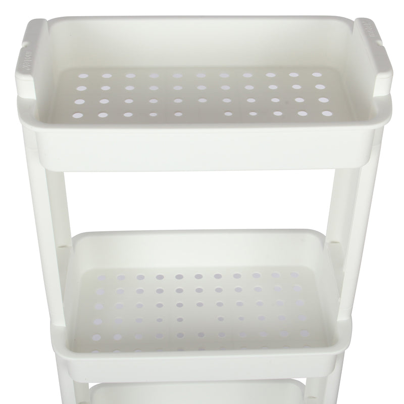 4 Tier Slide Out Troley Rack Shelf Holder with Wheel. Kitchen Bathroom Organizer.