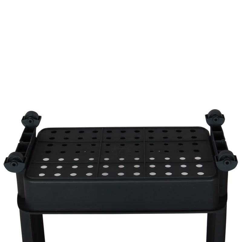 4 Tier Slide Out Troley Rack Shelf Holder with Wheel. Kitchen Bathroom Organizer.