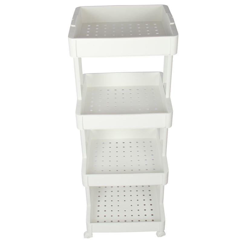 4 Tier Wheels Trolley Storage Rack. Organizer Shelves For Kitchen Bathroom.