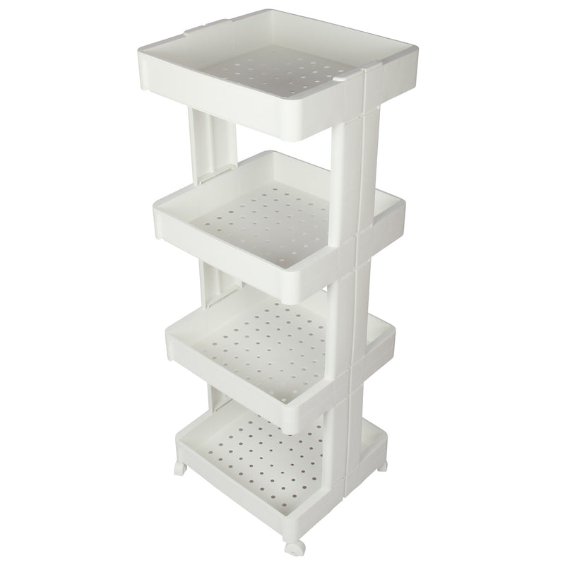 4 Tier Wheels Trolley Storage Rack. Organizer Shelves For Kitchen Bathroom.