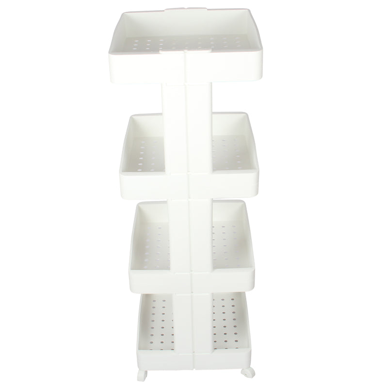 4 Tier Wheels Trolley Storage Rack. Organizer Shelves For Kitchen Bathroom.