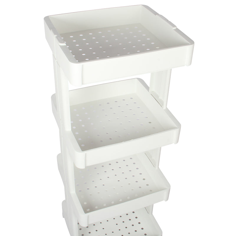 4 Tier Wheels Trolley Storage Rack. Organizer Shelves For Kitchen Bathroom.