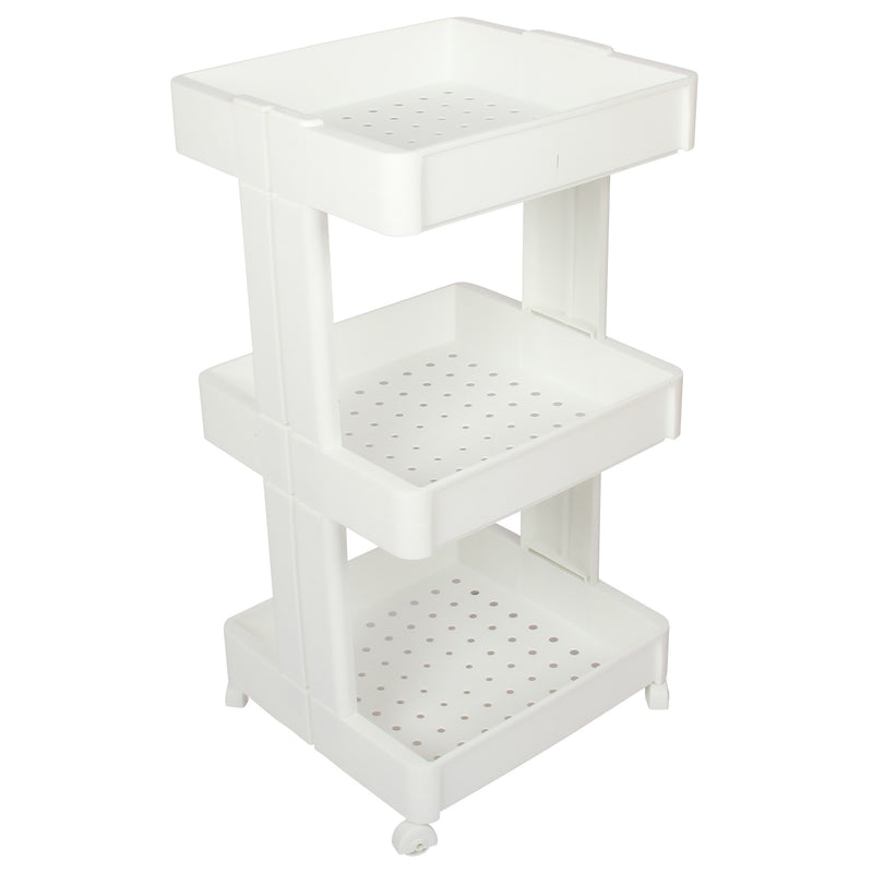 3 Tier Wheels Trolley Storage Rack. Organizer Shelves For Kitchen Bathroom.
