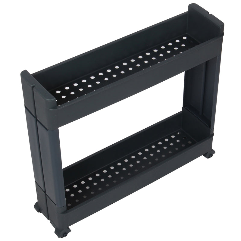 2 Tier Slide out Slim Storage Tower Antrasit