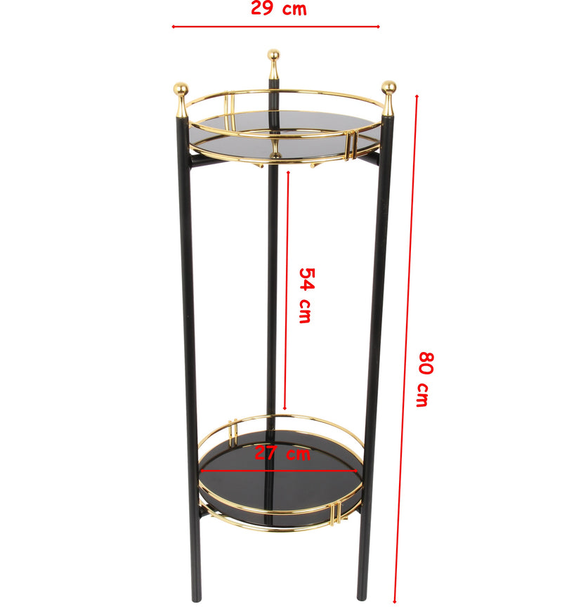 2 Layer Gold Serving Trolley. Flowerpot. Multifunctional Tray. (Pack of 2).