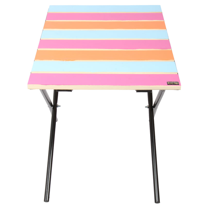 2x Folding Camping Picnic Table. Height Adjustable Colourful Garden Table.