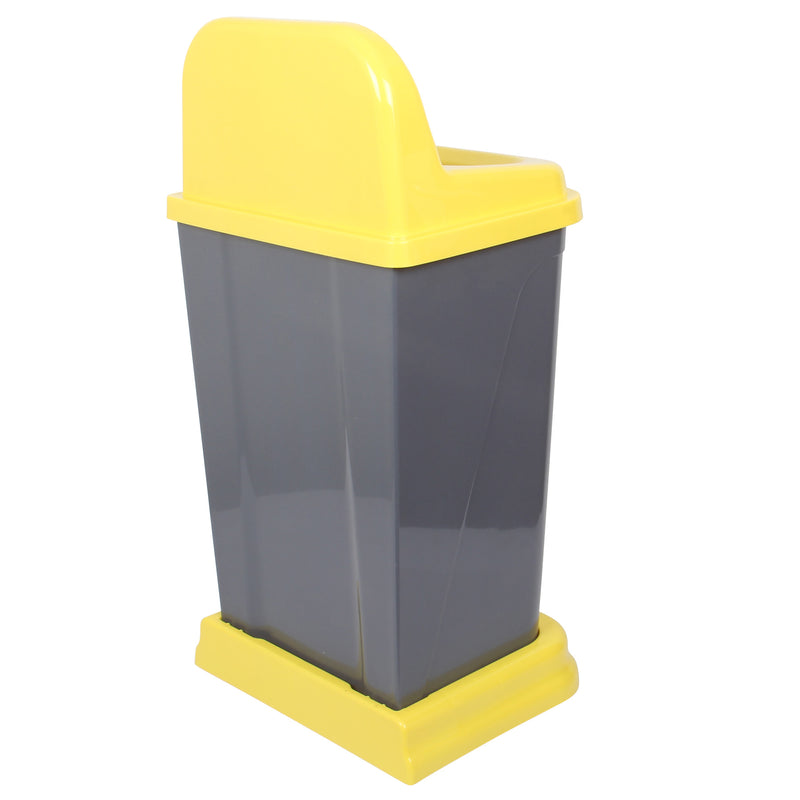 50L Recycling Waste Bin with Yellow Top. Colour Coded Recycle Bin for Plastic.