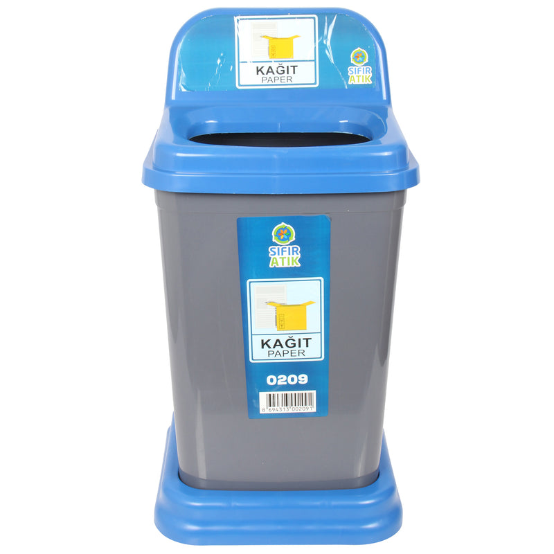 50 Litre Recycling Waste Bin with Blue Top. Colour Coded Recycle Bin for Paper.