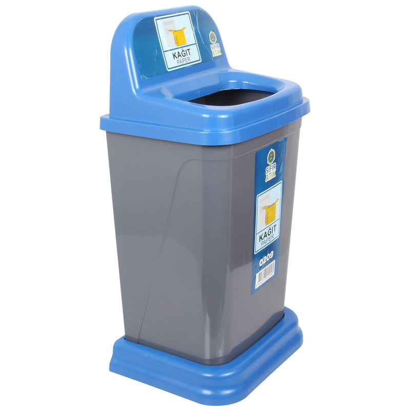 50 Litre Recycling Waste Bin with Blue Top. Colour Coded Recycle Bin for Paper.