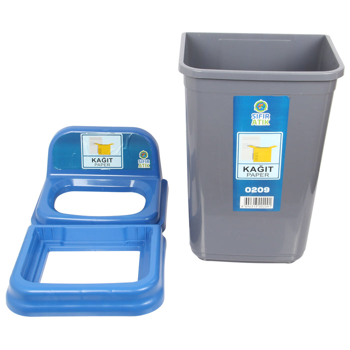 50 Litre Recycling Waste Bin with Blue Top. Colour Coded Recycle Bin for Paper.