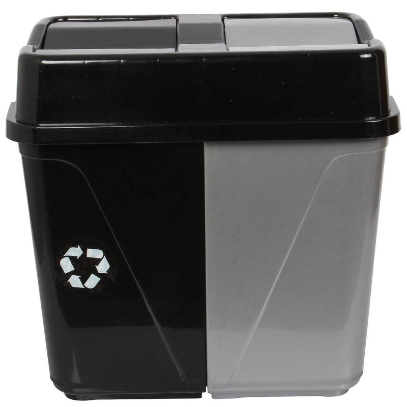 Double Rubbish Waste Separation Bin Recycling. Dual Compartment 40 L (2 x 20 L)