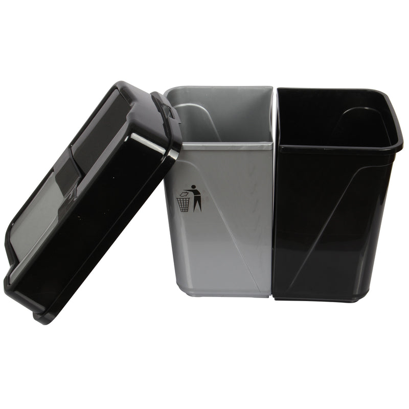 Double Rubbish Waste Separation Bin Recycling. Dual Compartment 40 L (2 x 20 L)