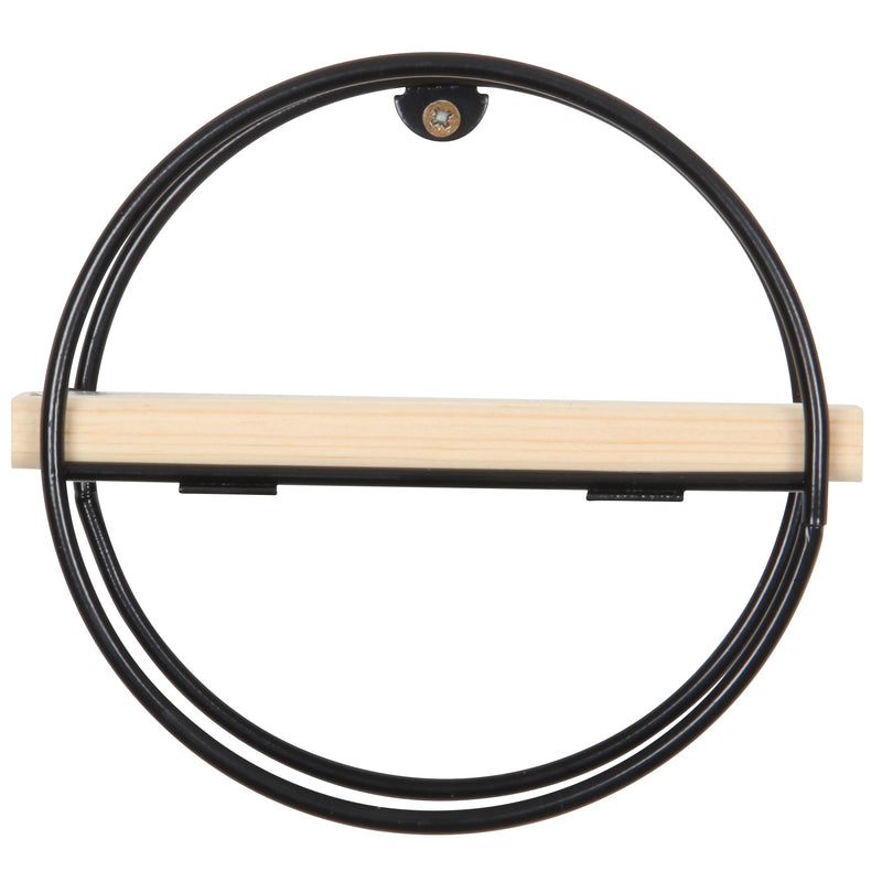 6 Pcs Different Style Miniature Decorative Wall Shelf Set. (Black & Solid Wood).