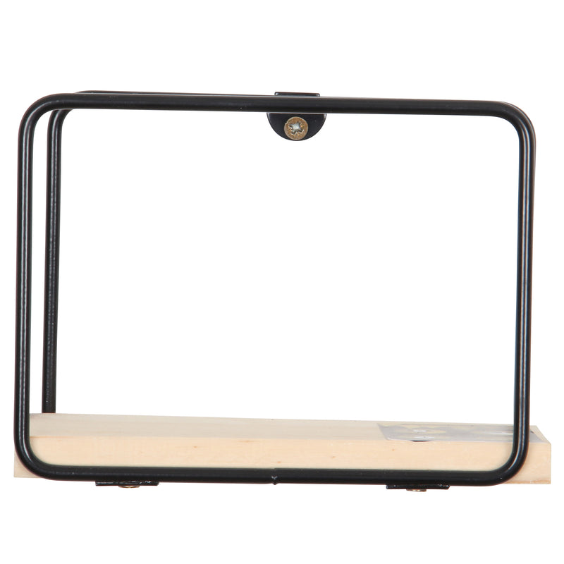 6 Pcs Different Style Miniature Decorative Wall Shelf Set. (Black & Solid Wood).