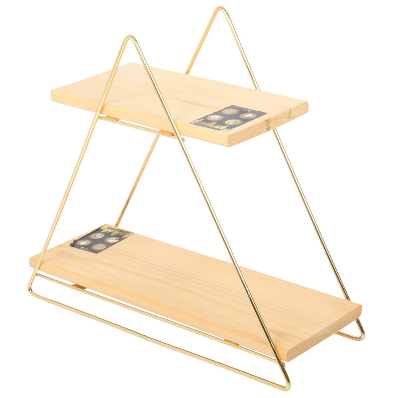 2 Tier Serving Stand. Triangle Shelf Stand. Tabletop Desktop Decorative Shelf.