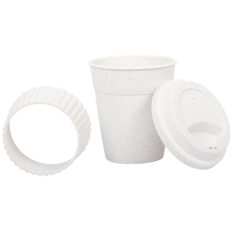 Lunch Box with Cutlery. Coffee Hot Drink Cup. Reusable Lunch Box Set. (White)