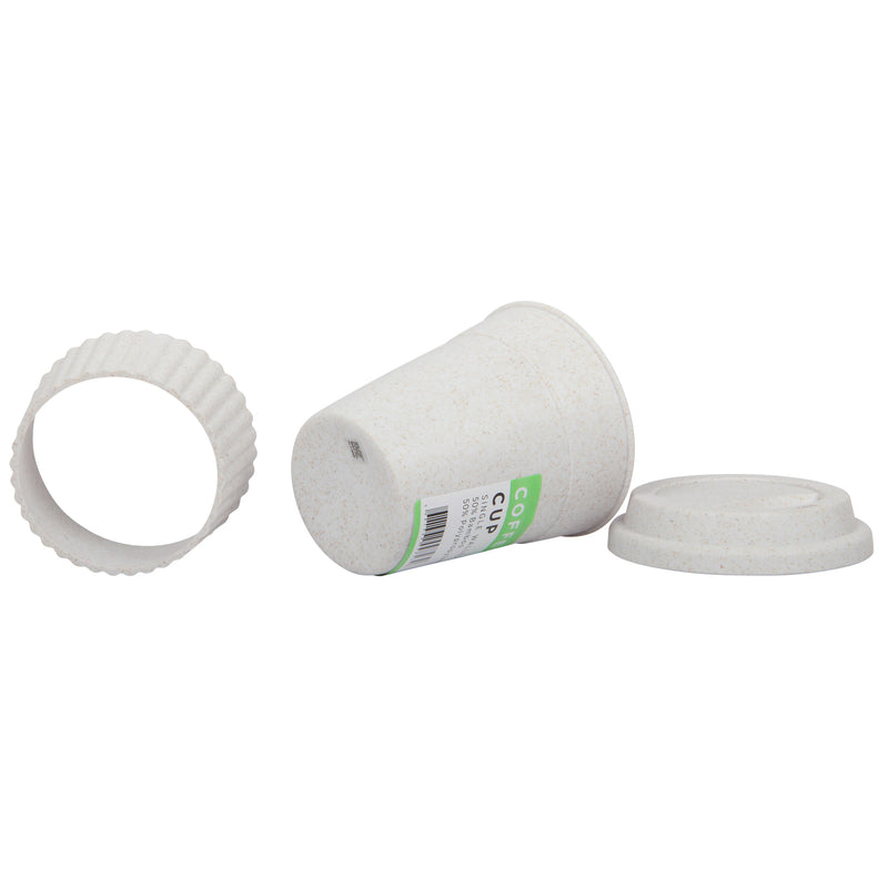 Lunch Box with Cutlery. Coffee Hot Drink Cup. Reusable Lunch Box Set. (White)