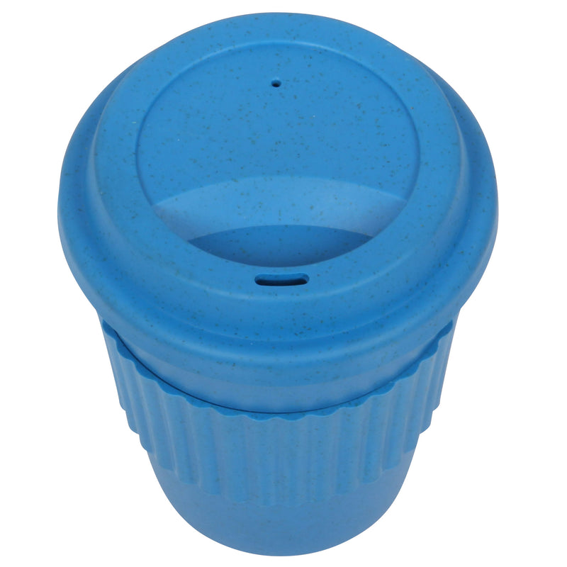 Lunch Box with Cutlery. Coffee Hot Drink Cup. Reusable Lunch Box Set. (Blue)