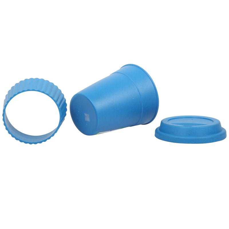 Lunch Box with Cutlery. Coffee Hot Drink Cup. Reusable Lunch Box Set. (Blue)