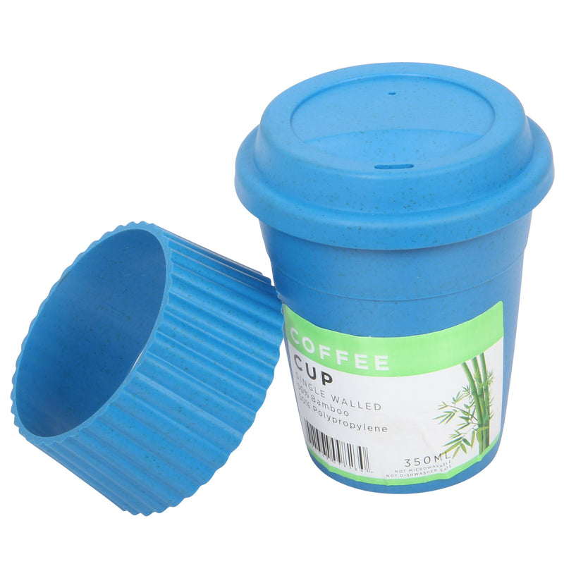 Lunch Box with Cutlery. Coffee Hot Drink Cup. Reusable Lunch Box Set. (Blue)