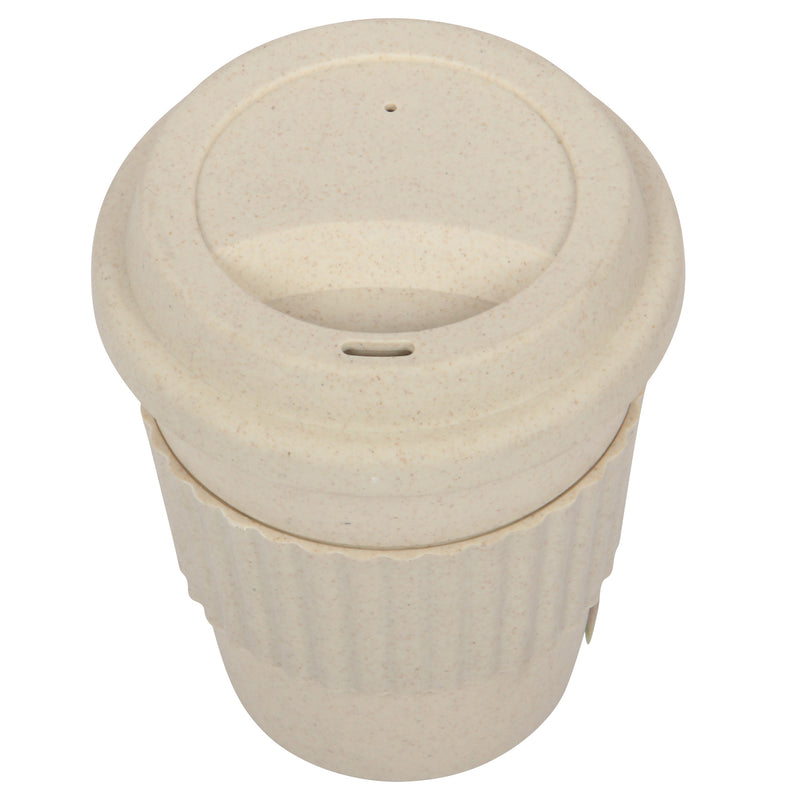 Lunch Box with Cutlery. Coffee Hot Drink Cup. Reusable Lunch Box Set. (Beige)