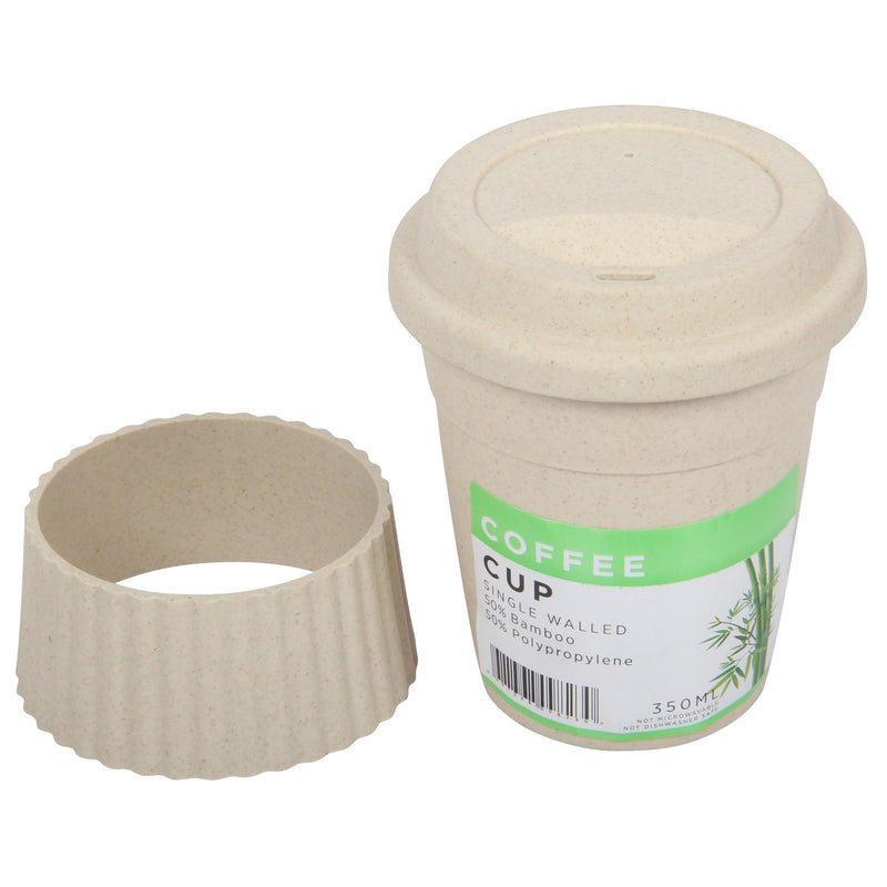 Lunch Box with Cutlery. Coffee Hot Drink Cup. Reusable Lunch Box Set. (Beige)