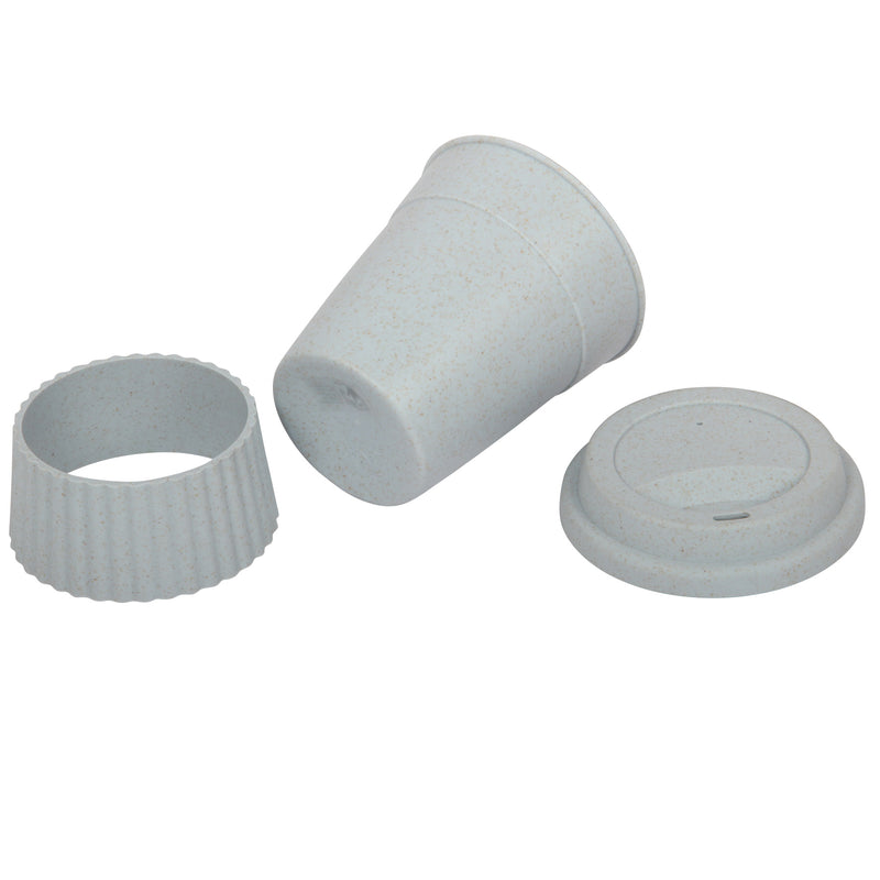 Lunch Box with Cutlery. Coffee Hot Drink Cup. Reusable Lunch Box Set. (Grey)