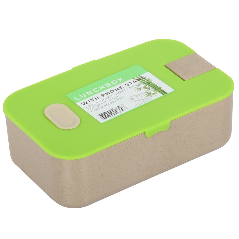 Lunch Box Set. Bamboo Reusable Lunch Box with Mug. (Green)