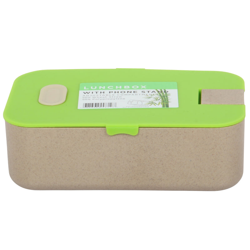 Lunch Box Set. Bamboo Reusable Lunch Box with Mug. (Green)