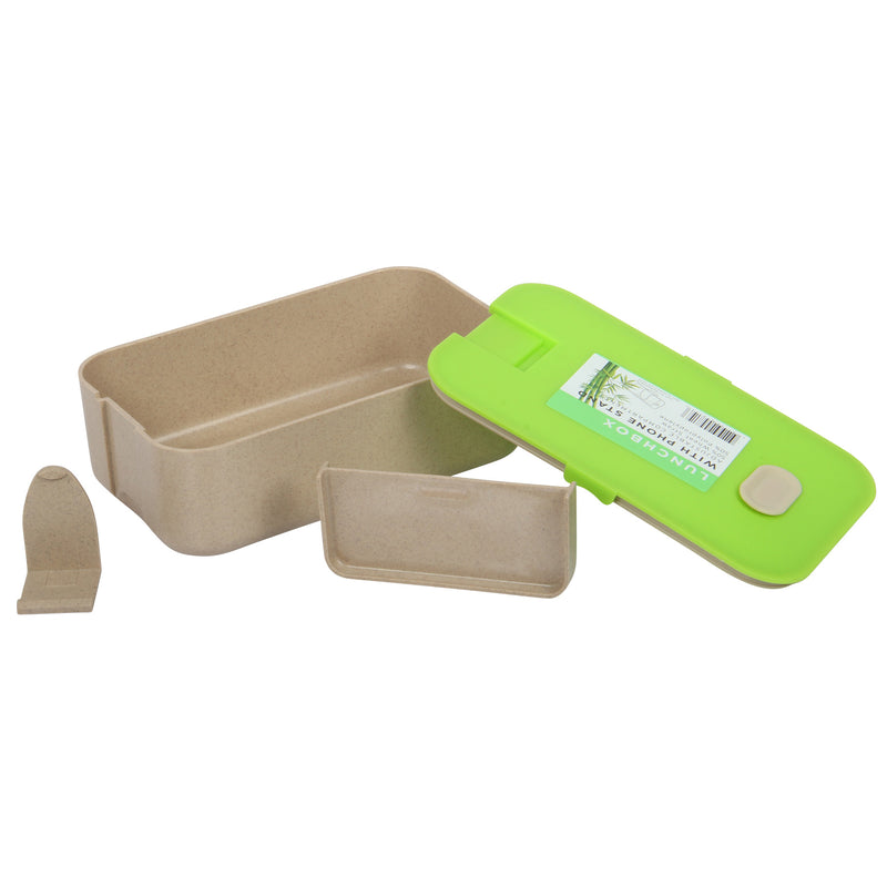 Lunch Box Set. Bamboo Reusable Lunch Box with Mug. (Green)