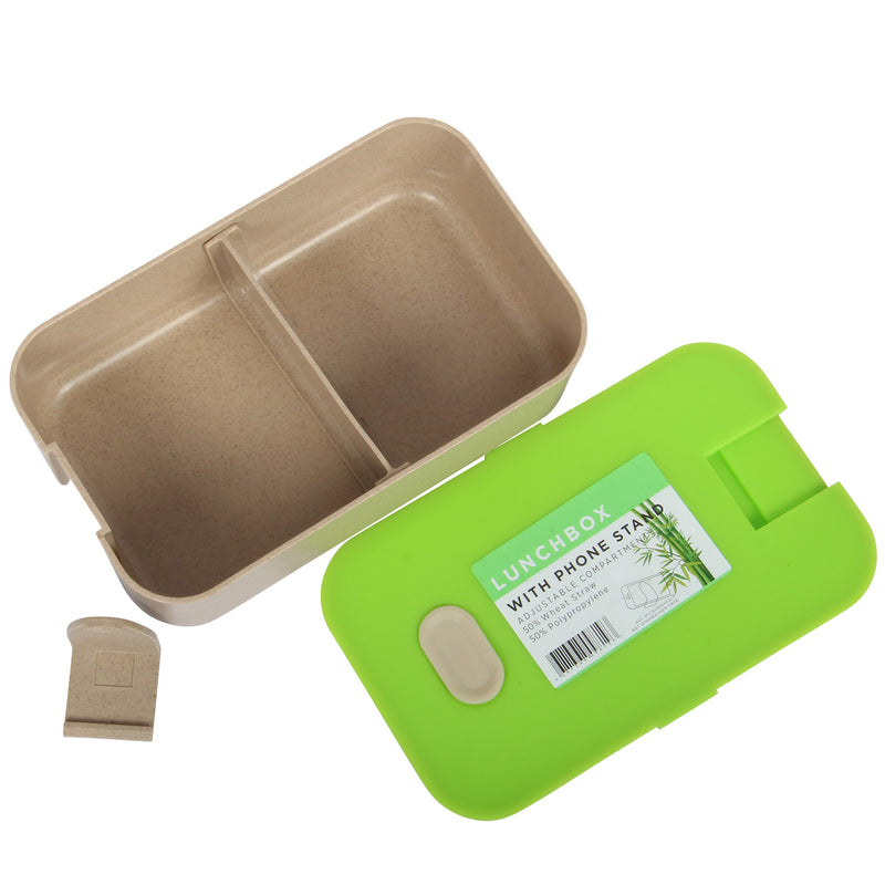 Lunch Box Set. Bamboo Reusable Lunch Box with Mug. (Green)