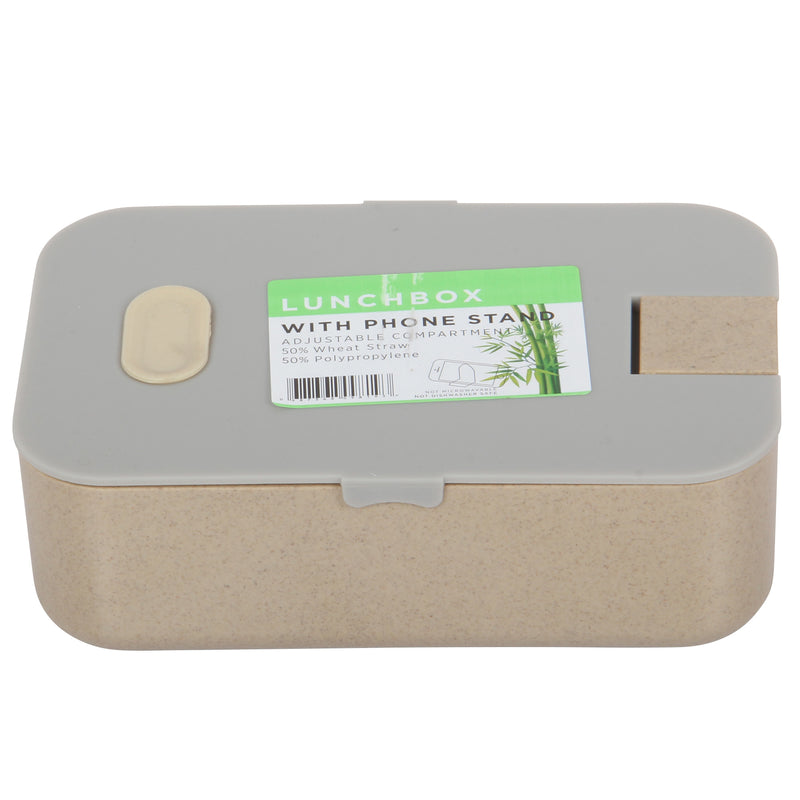 Lunch Box Set. Bamboo Reusable Lunch Box with Mug. (Grey)