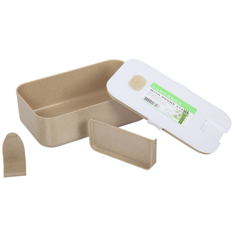 Lunch Box Set. Bamboo Reusable Lunch Box with Mug. (White)