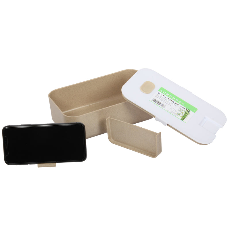 Lunch Box Set. Bamboo Reusable Lunch Box with Mug. (White)