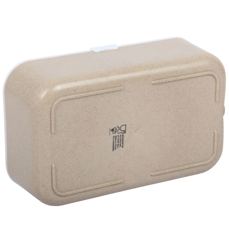 Lunch Box Set. Bamboo Reusable Lunch Box with Mug. (White)