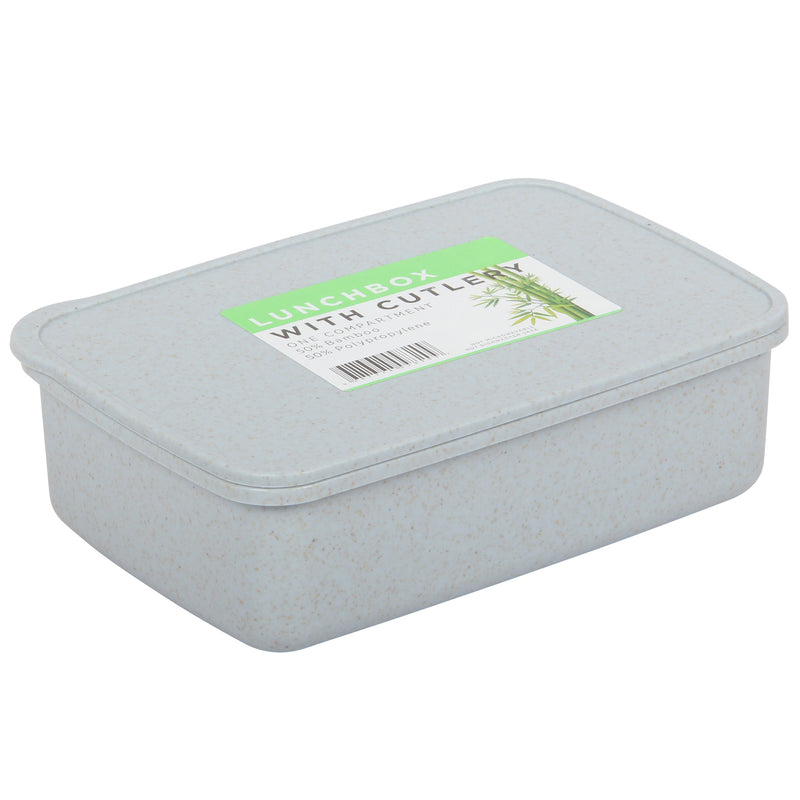 Lunch Box with Cutlery. Coffee Hot Drink Cup. Reusable Lunch Box Set. (Grey)