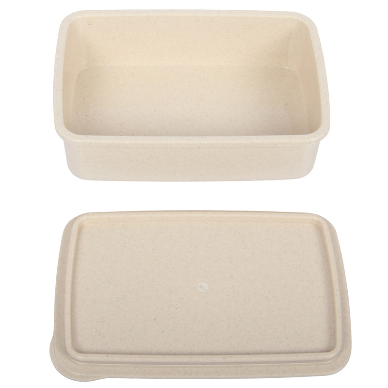 Lunch Box with Cutlery. Coffee Hot Drink Cup. Reusable Lunch Box Set. (Beige)