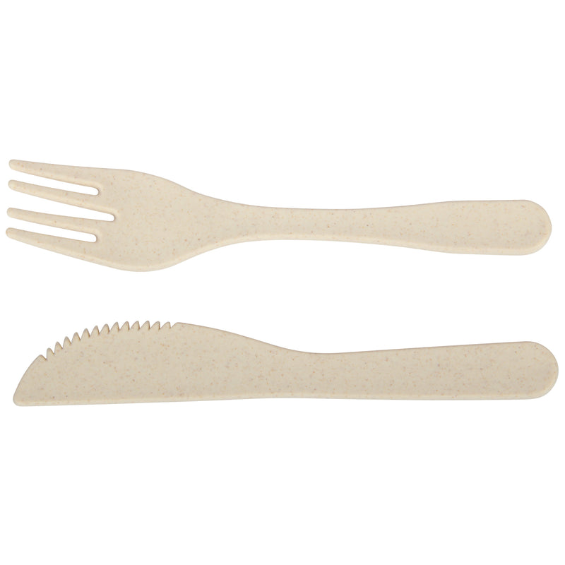 Lunch Box with Cutlery. Coffee Hot Drink Cup. Reusable Lunch Box Set. (Beige)