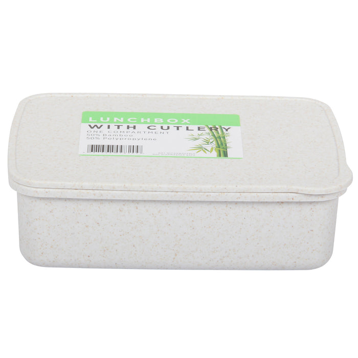 Lunch Box with Cutlery. Coffee Hot Drink Cup. Reusable Lunch Box Set. (White)
