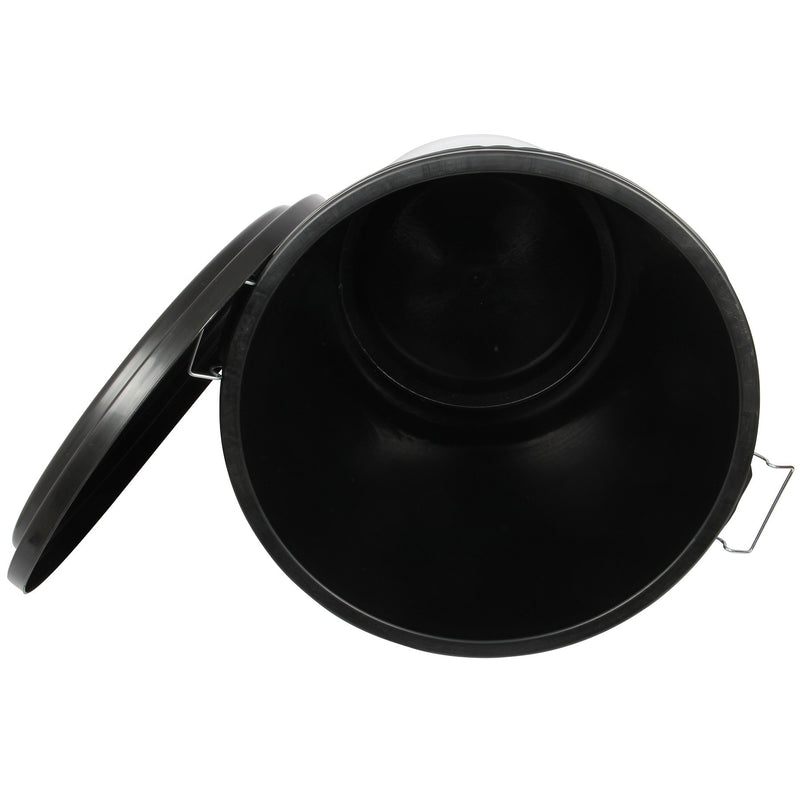 2x 90L Heavy Duty Garden Rubbish Refuse Bin. Metal Handles with Clip Lid. (Black)