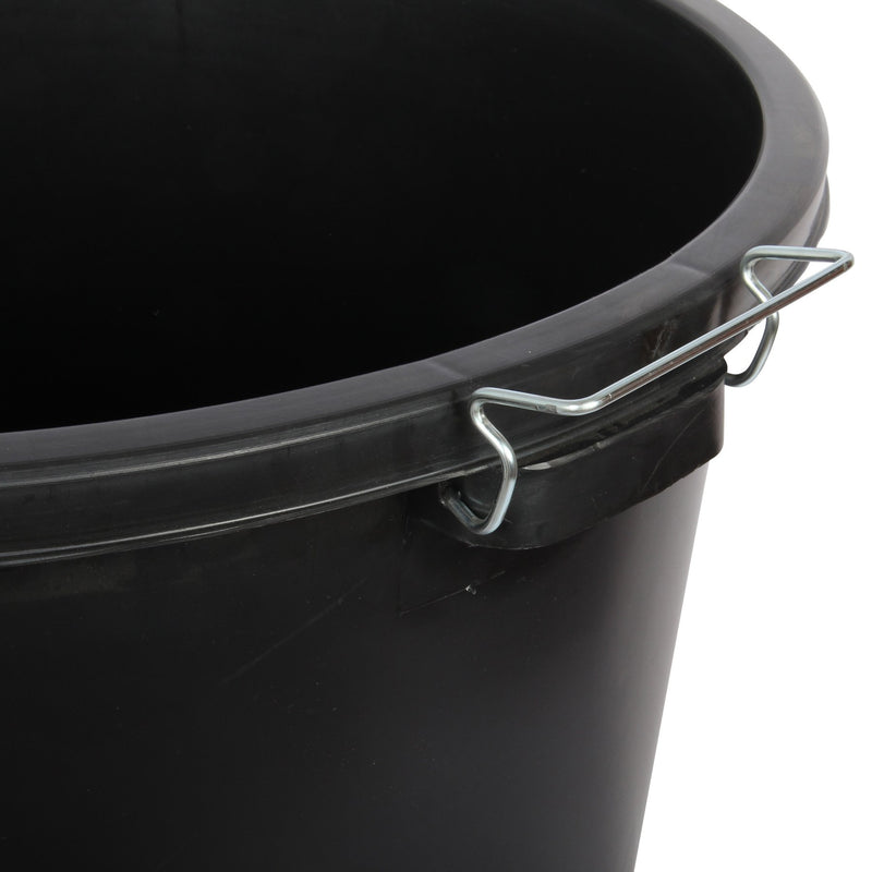 2x 90L Heavy Duty Garden Rubbish Refuse Bin. Metal Handles with Clip Lid. (Black)