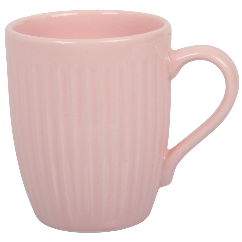 Stoneware Tea Coffee Cups. Coloured Lined Style Mugs. (Pack of 6) (300 cc/ml)