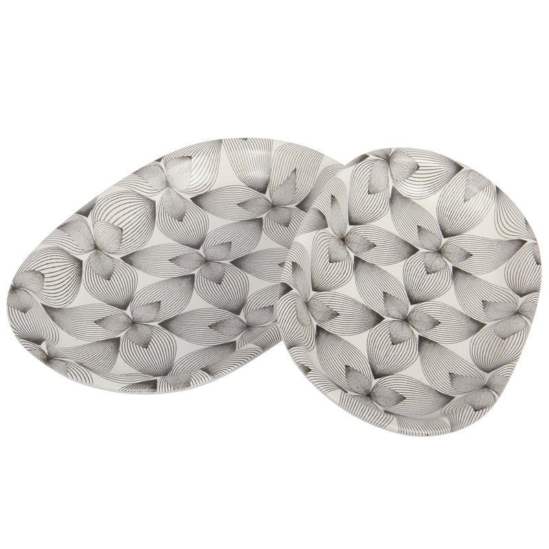 Ceramic Appetizer Platter. Serving Dishes. Salad Fruit Snack Plates. Decorative. (Set of 2)