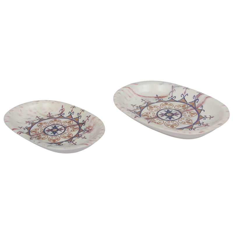 Ceramic Serving Platter. (Set of 2) Appetizer Salad Snack Plates.