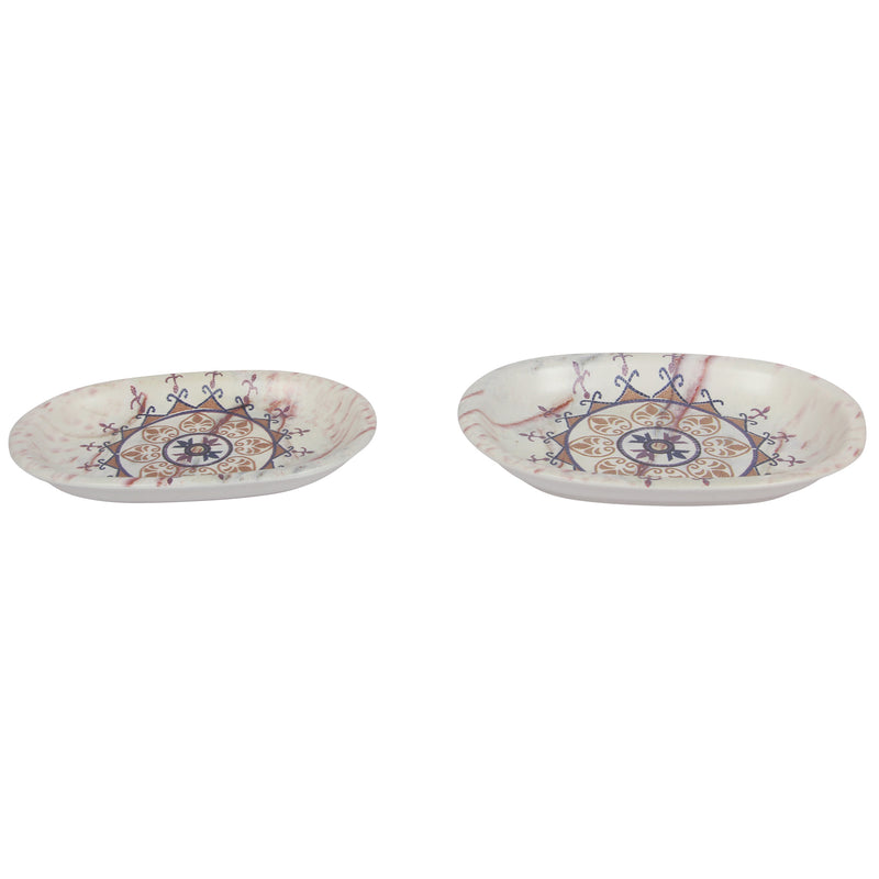 Ceramic Serving Platter. (Set of 2) Appetizer Salad Snack Plates.