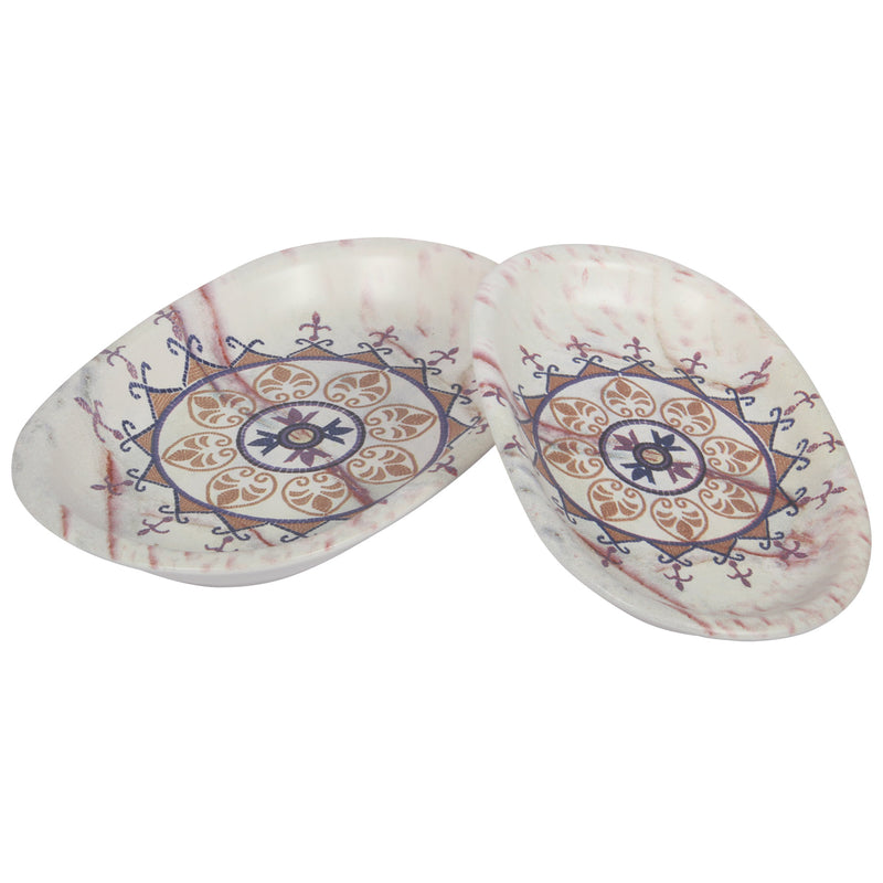 Ceramic Serving Platter. (Set of 2) Appetizer Salad Snack Plates.