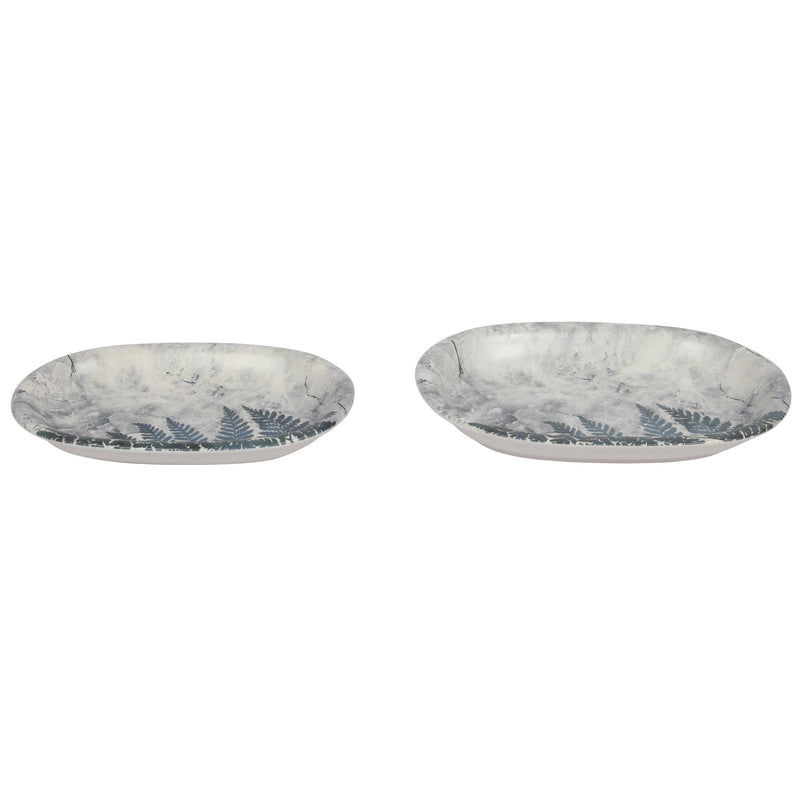 Mezze Platter. Ceramic Salad Appetizer Dishes. Decorative Pine Marbled Pattern. (Set of 2)
